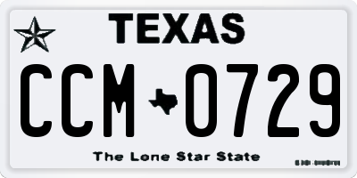 TX license plate CCM0729