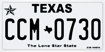 TX license plate CCM0730