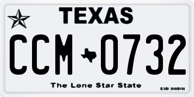 TX license plate CCM0732