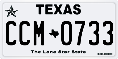 TX license plate CCM0733
