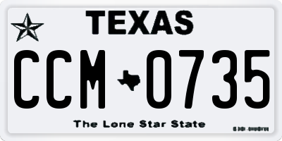TX license plate CCM0735