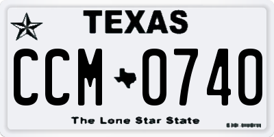 TX license plate CCM0740
