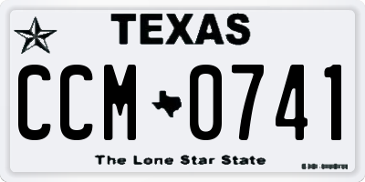 TX license plate CCM0741