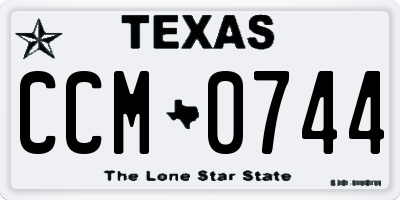 TX license plate CCM0744