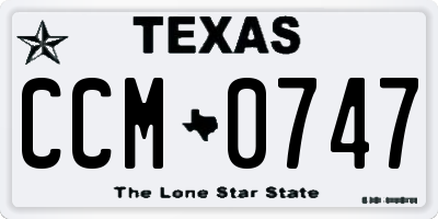 TX license plate CCM0747