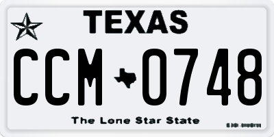 TX license plate CCM0748