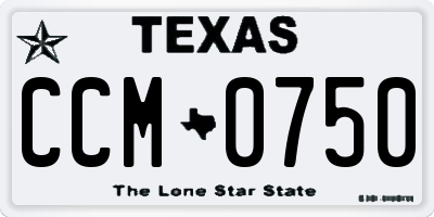 TX license plate CCM0750