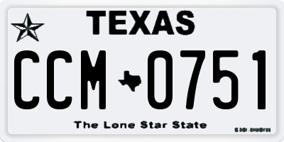 TX license plate CCM0751