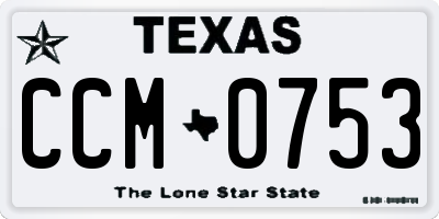 TX license plate CCM0753
