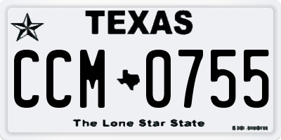 TX license plate CCM0755