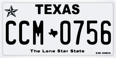 TX license plate CCM0756