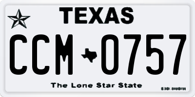 TX license plate CCM0757