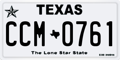 TX license plate CCM0761