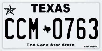 TX license plate CCM0763