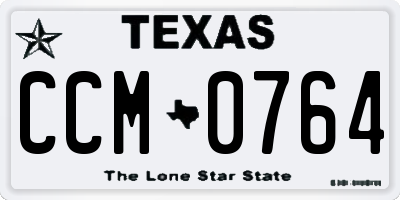 TX license plate CCM0764