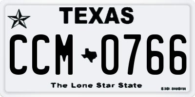 TX license plate CCM0766