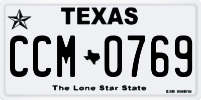 TX license plate CCM0769