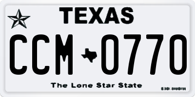 TX license plate CCM0770