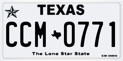 TX license plate CCM0771