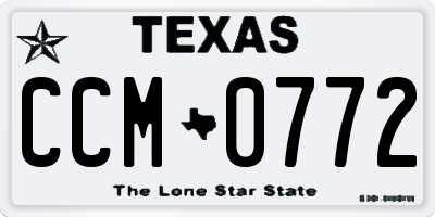 TX license plate CCM0772