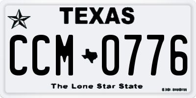 TX license plate CCM0776