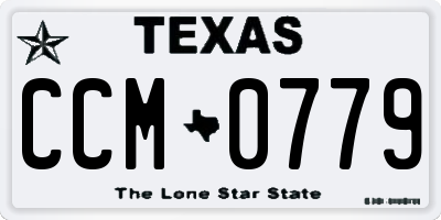 TX license plate CCM0779
