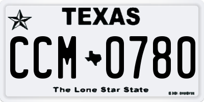 TX license plate CCM0780