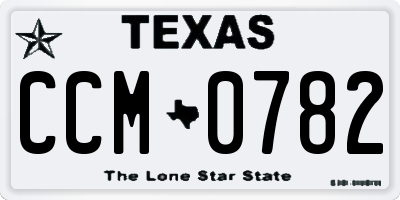 TX license plate CCM0782
