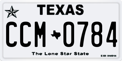 TX license plate CCM0784