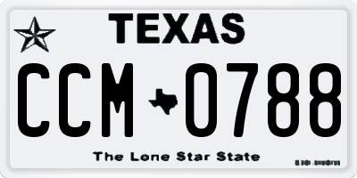 TX license plate CCM0788