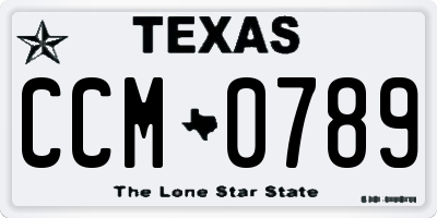 TX license plate CCM0789