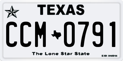 TX license plate CCM0791