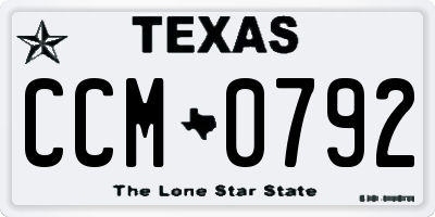 TX license plate CCM0792