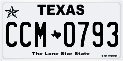 TX license plate CCM0793