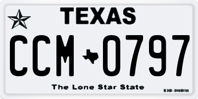 TX license plate CCM0797