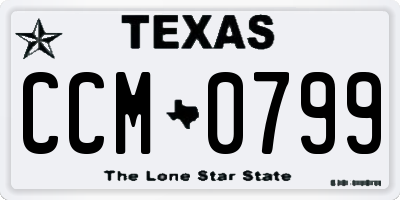 TX license plate CCM0799