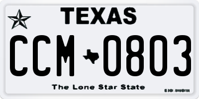TX license plate CCM0803