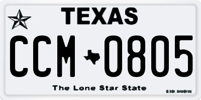 TX license plate CCM0805