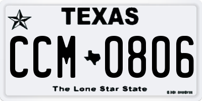 TX license plate CCM0806