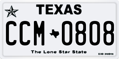 TX license plate CCM0808