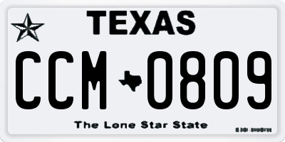 TX license plate CCM0809