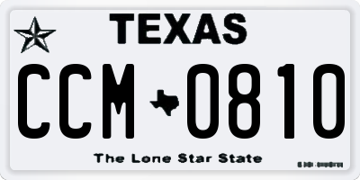 TX license plate CCM0810