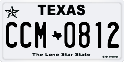 TX license plate CCM0812
