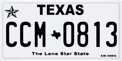 TX license plate CCM0813