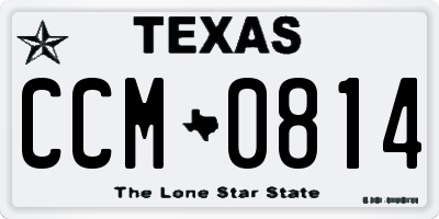 TX license plate CCM0814