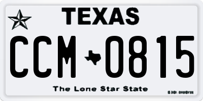 TX license plate CCM0815