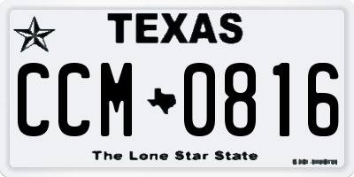 TX license plate CCM0816