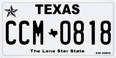 TX license plate CCM0818