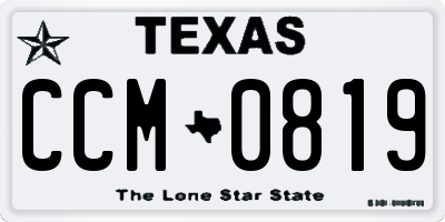TX license plate CCM0819