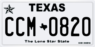 TX license plate CCM0820
